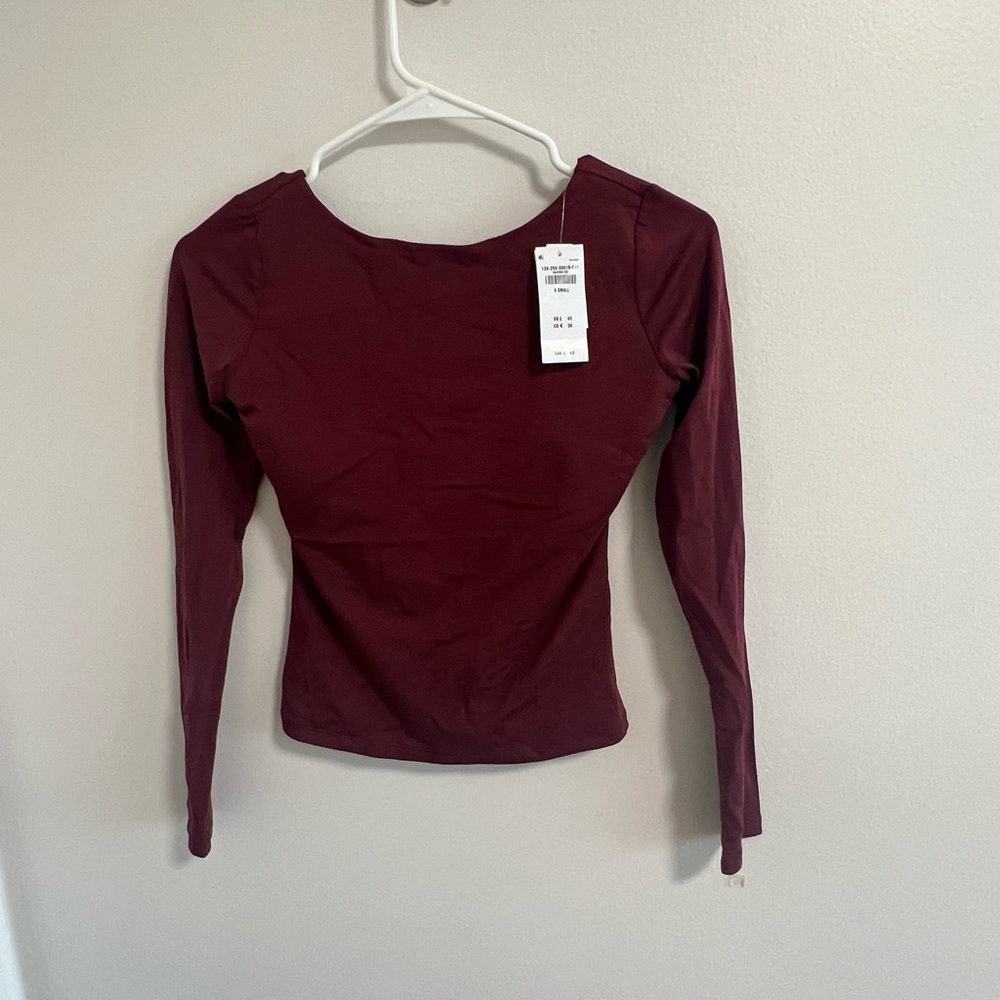 abercrombie bra free open back hardware top burgundy